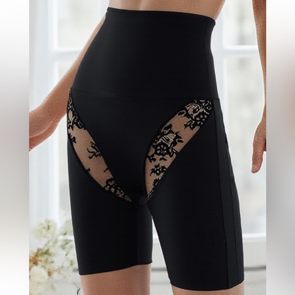 NWT No Label Size L Black Shapewear Shorts with Waist and Abdomen